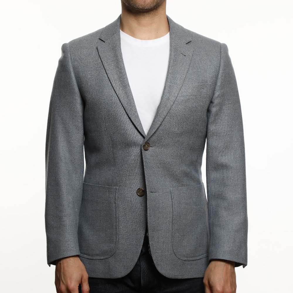 Indochino Gray Wool Blazer 2-Button Made To Measure 36-in Chest Short